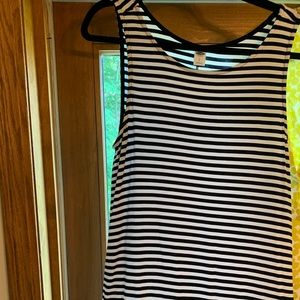 Black and white stripped swing dress